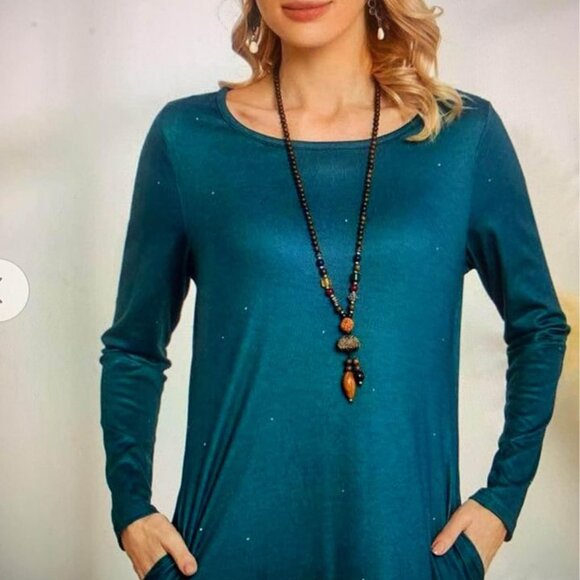 Ladies Large Maxi dress Green with floral & bird print - Picture 7 of 12